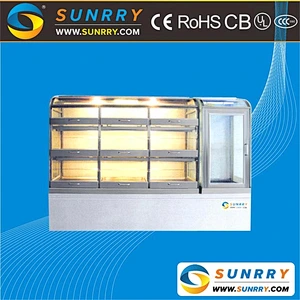 Commercial neutral 2 layer toughened vacuum glass cake pop display showcase and bakery display case