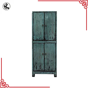 chinese vintage old industrial lacquered furniture, bedroom wardrobe