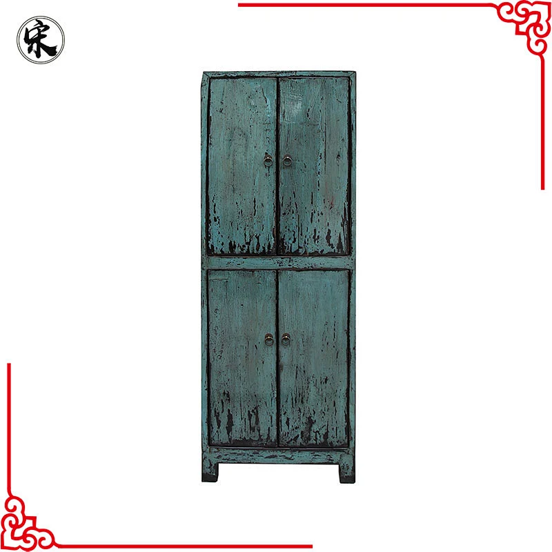 chinese vintage old industrial lacquered furniture, bedroom wardrobe