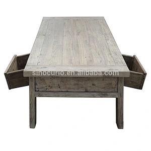 Hot Sale Antique Solid Wooden Square Drawers Coffee table