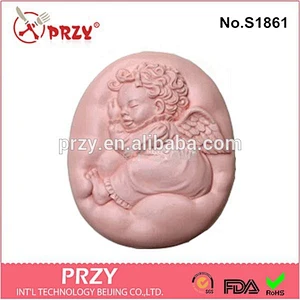 S1861 PRZY sleeping angel silicone soap molds , sleeping baby silicone soap molds