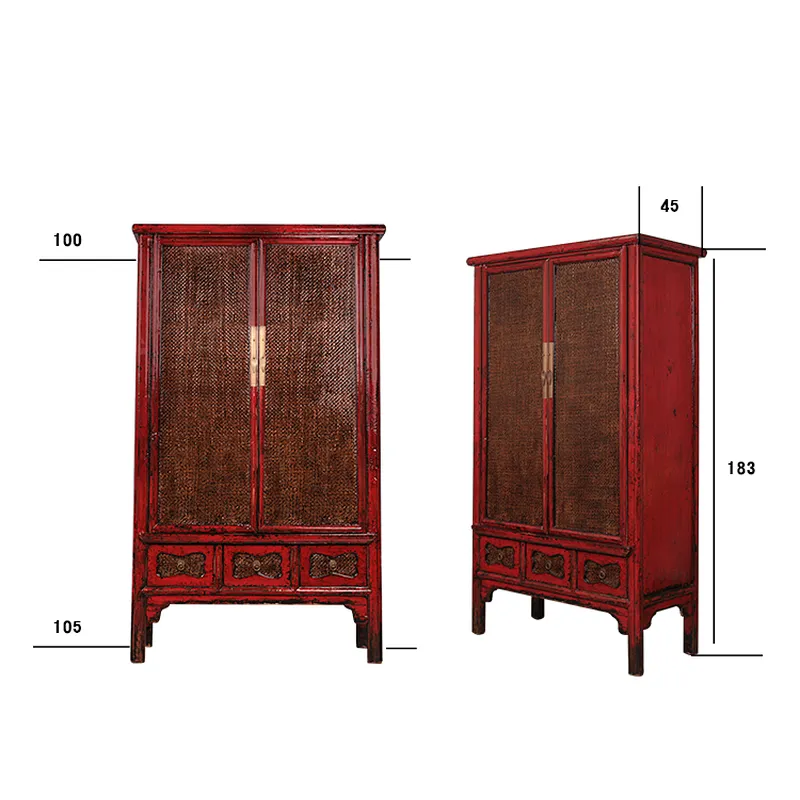 chinese whlesale antique reproduction oriental distressed lacquer furniture