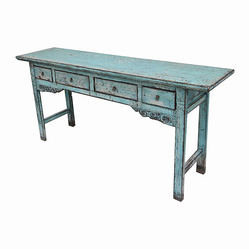 recycle pine wood antique chinese 4 drawer table