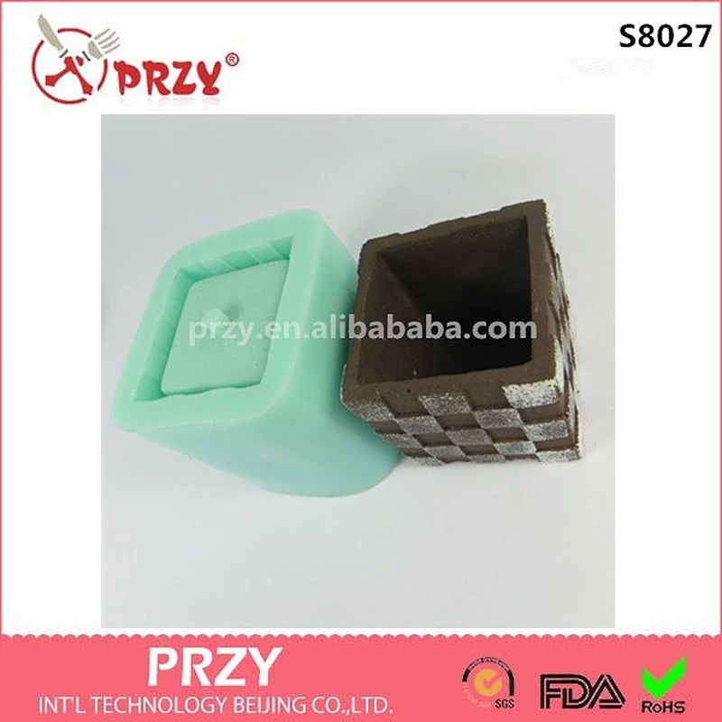 Mini creative 3D white & black silicone flower pot Mold Silicone concrete planter pots soap Molds