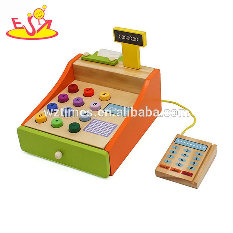 new fashion baby wooden cash register toy interesting kids wooden cash register toy for wholesale W10A063