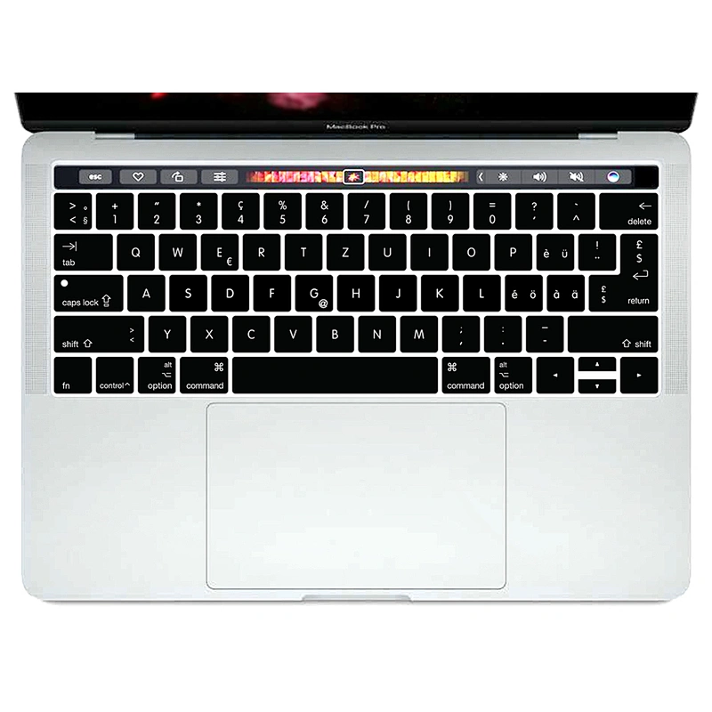 Arabic,English,Hebrew,russian german keyboard Products Waterproof Silicone Keyboard Protector for Mac Book Pro 13 15 touch bar