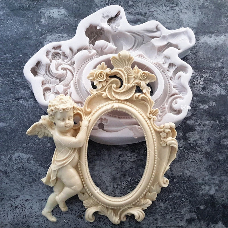 Angel photo frame silicone molds DIY cake decoration Mould European photo Frame chocolate molds