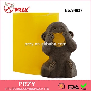 S4627 Monkey Mold For Soap Silicone Handmade Monkey Soap Mold 3d Silicone Rubber Marterial Mold