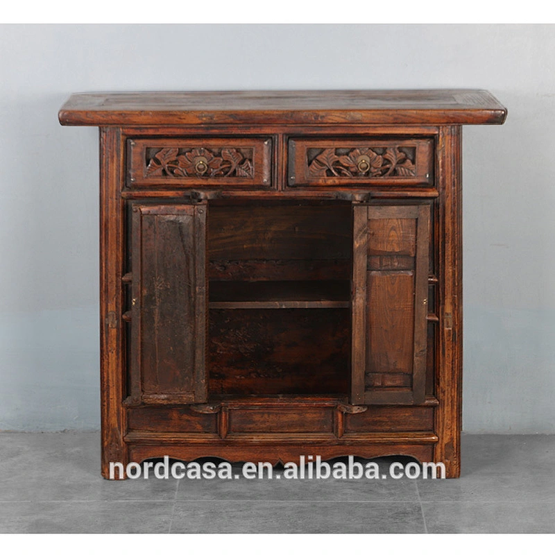 China oriental sideboard with distressed rustic finish traditional vintage furniture