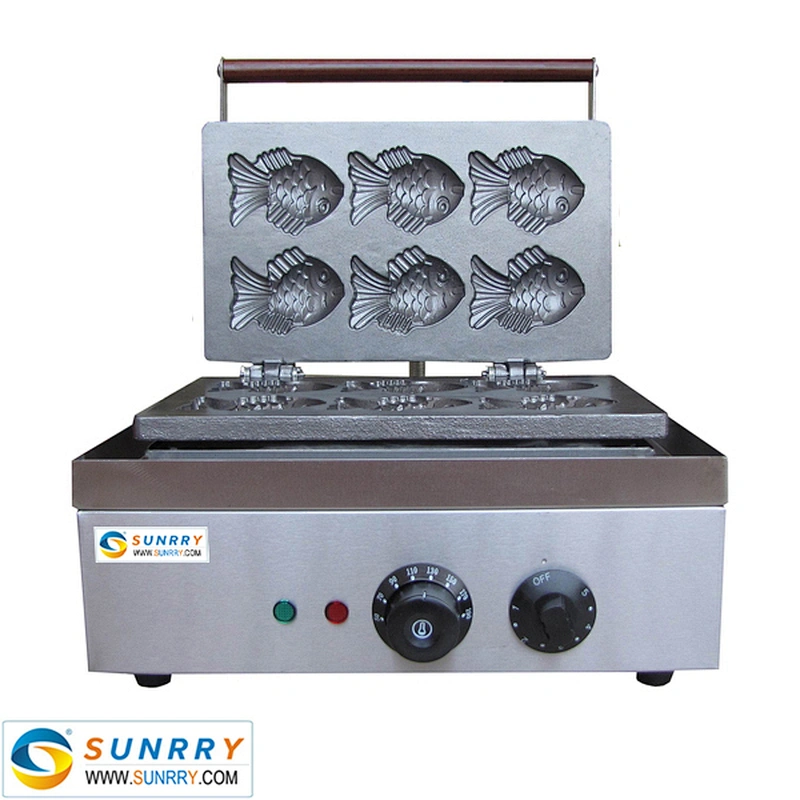 Automatic electric 6 fish waffle cake maker machine