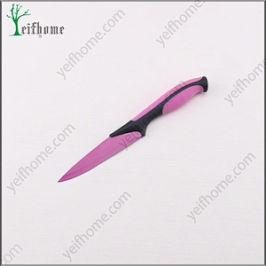 Factory supply colorful soft handle 5 pcs non-stick coating knife set