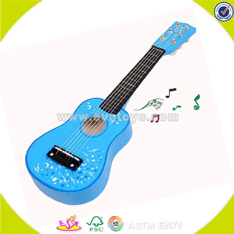 wholesale toy musical instrument wooden toddler guitar lovely pink wooden toddler guitar W07H021