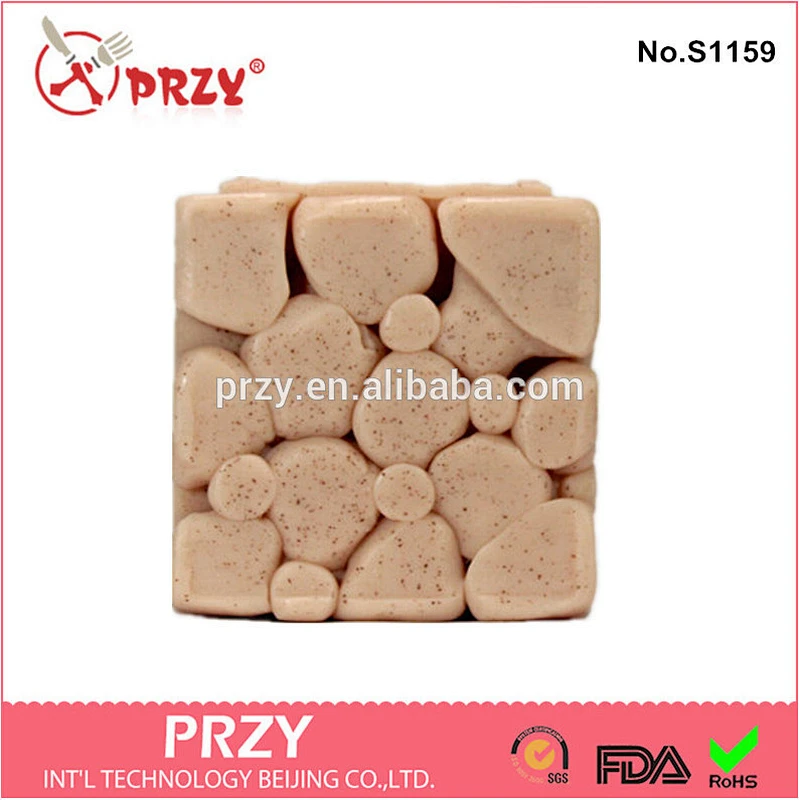 S1159 Square stone wall design soap mold