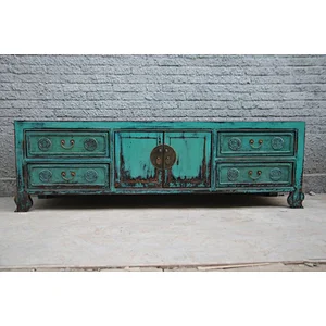 2017 Chinese carving colour TV cabinet sideboard