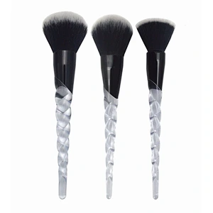 Cosmetics tools professional makeup brush set 7 pcs transparent handle synthetic hair makeup brushes