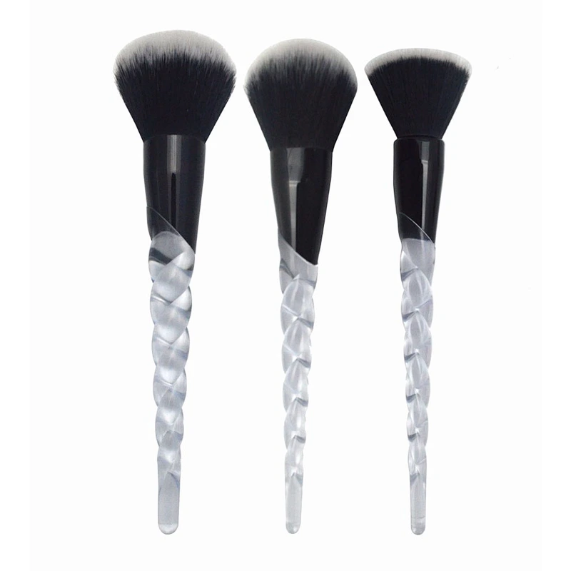 Cosmetics tools professional makeup brush set 7 pcs transparent handle synthetic hair makeup brushes