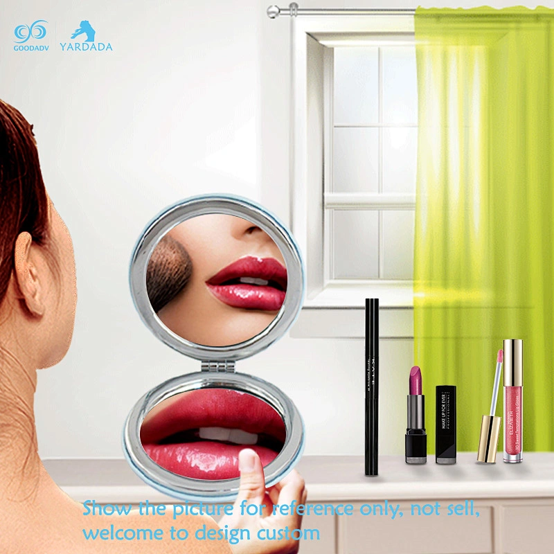 Custom design 2X foldable cosmetic magnifying tinplate mirror