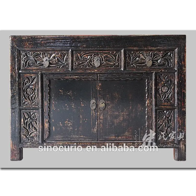 Chinese Antique Asian Furniture Gansu Original Painted Cabinet
