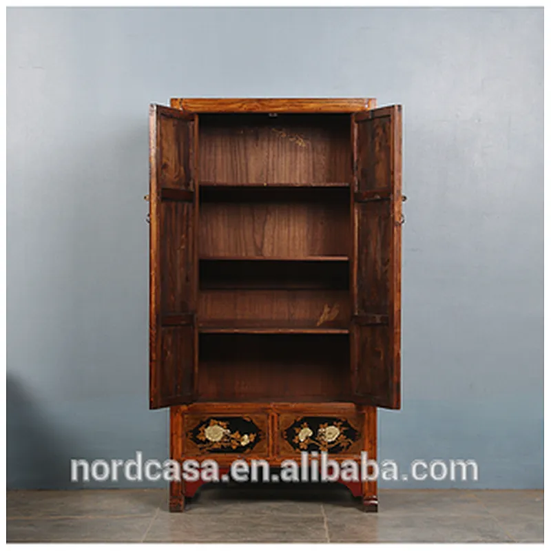 Chinese antique cabinet antique painted carved furniture