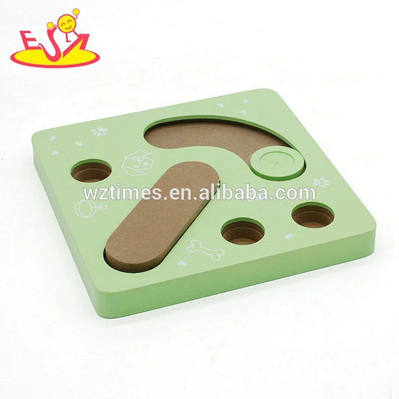 2018 Amazon top seller animal play game toy wooden learning dog toy with high value W06F085