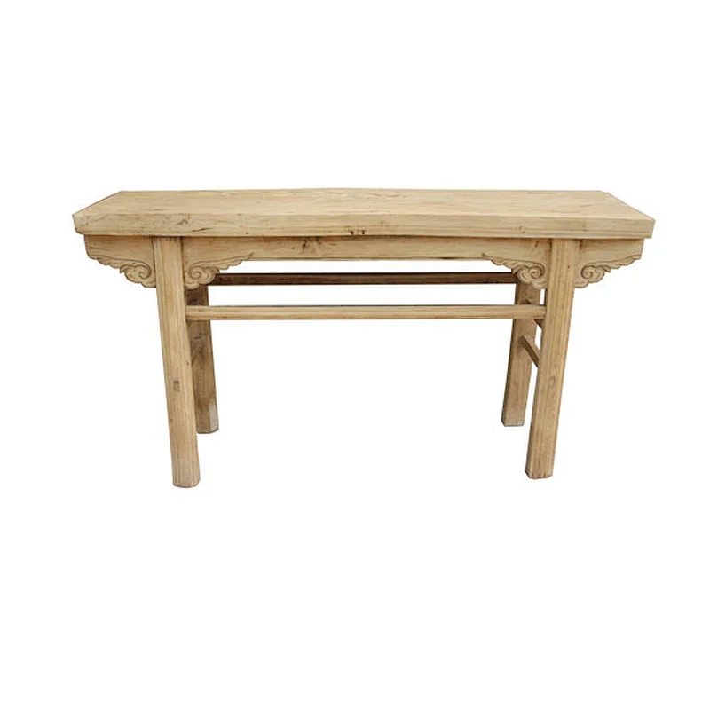 chinese reclaimed natural wood console table in living room