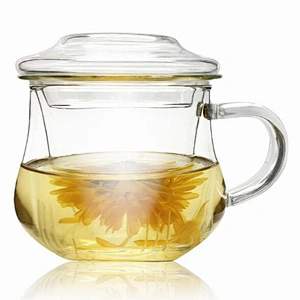 DH brand 11oz glass tea cup custom unbreakable glass cup for office
