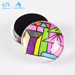 Home decorative crystal glass fridge magnet custom 3d fridge magnet