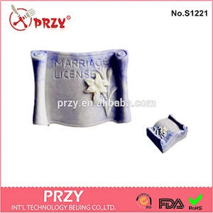 s1221 PRZY Handmade decorative Marriage License Silicone Soap Mold