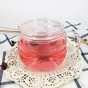 China Supplier Hot Sale Borosilicate Glass Pot 300ml Handmade Heat-resistant Glass Tea Pot Customized Logo Tea Pot with Infuser