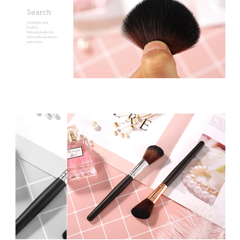 Professional cosmetic tools custom logo makeup brush single angled contour blush brush