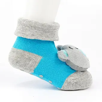 Autumn Winter wholesale kids manufacturers Newborn non slip floor lovely cartoon cat bear coral velvet Baby shoe Socks