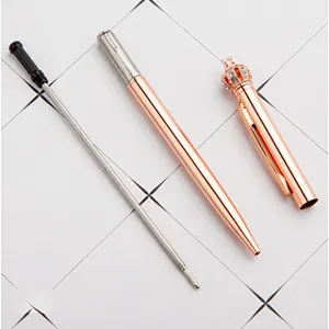 wholesale simple metal ballpoint Pen with crown shape For School Stationery Office Supplies