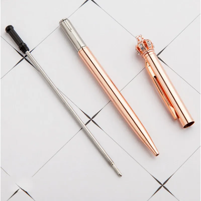 wholesale simple metal ballpoint Pen with crown shape For School Stationery Office Supplies