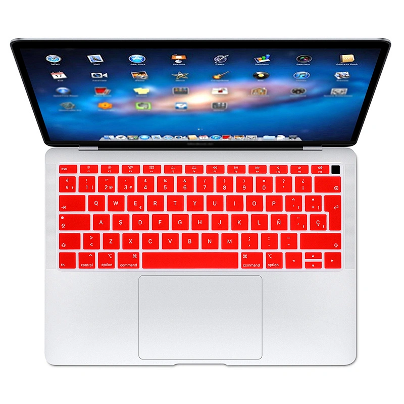 Spanish Language European Layout Keyboard Skin custom silicone keyboard cover for macbook ari 13 2018 A1932