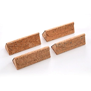 Cork PU Leather Triangle Folding eyeglass sunglass case