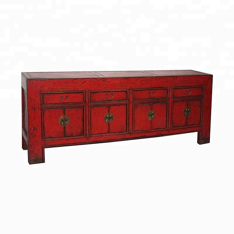 Chinese antique reproduction lacquered buffet living room furniture