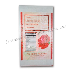 Customized cheap plastic bopp laminated pp woven rice bag 50kg