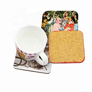 Wholesale Custom made logo wood office desk tea coaster