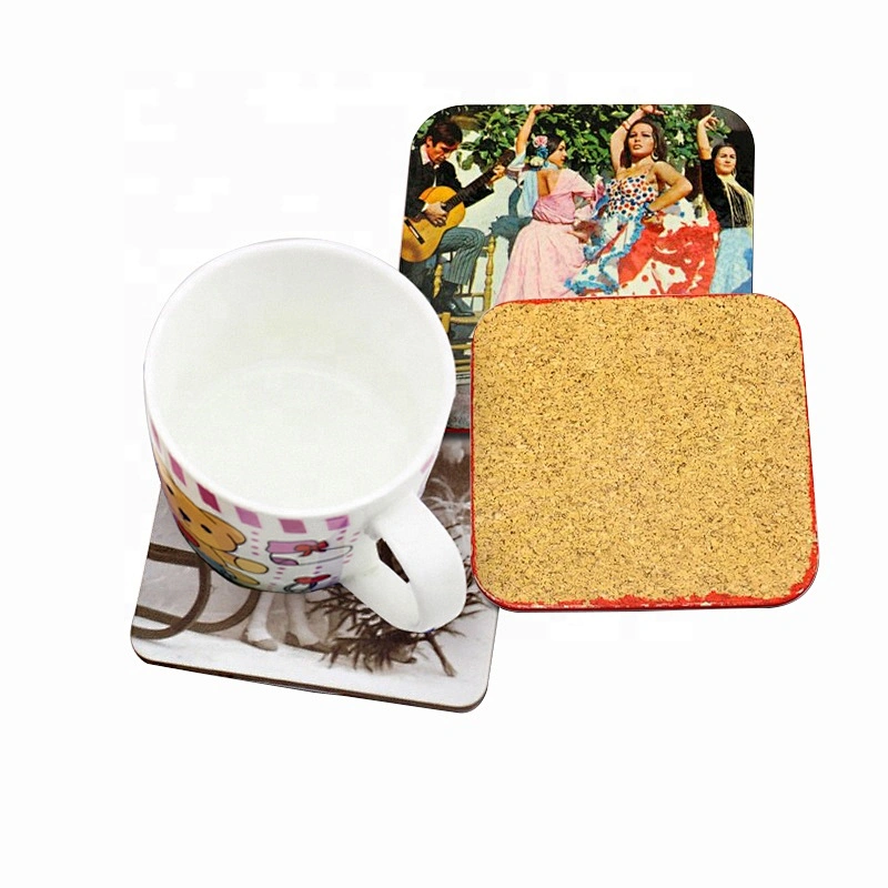 Wholesale Custom made logo wood office desk tea coaster