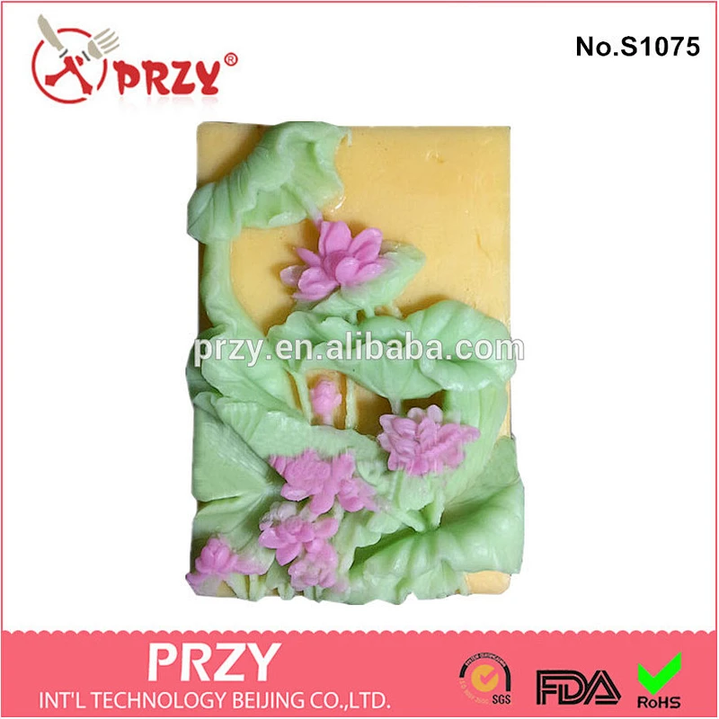 S1075 PRZY 2015 handmade lotus design soap molds