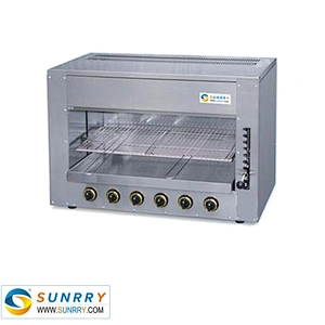 Best selling Commercial restaurant kitchen equipment counter top gas infrared saladmander with 6 burners