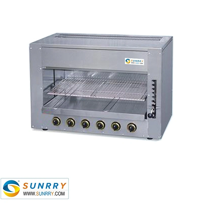 Best selling Commercial restaurant kitchen equipment counter top gas infrared saladmander with 6 burners
