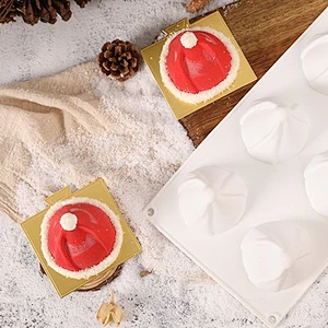 Christmas 6 Hat Mousse Cake 3D French Dessert Christmas Mousse Mould/Mold For Baking