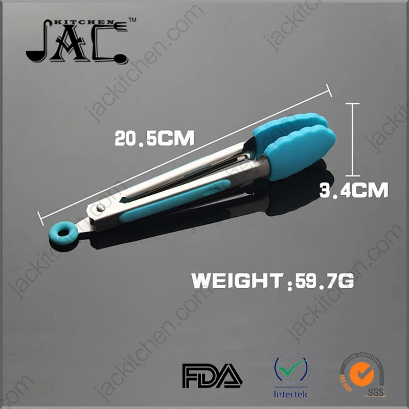 Custom Bbq Tongs With Silicone Heads and Side Grips