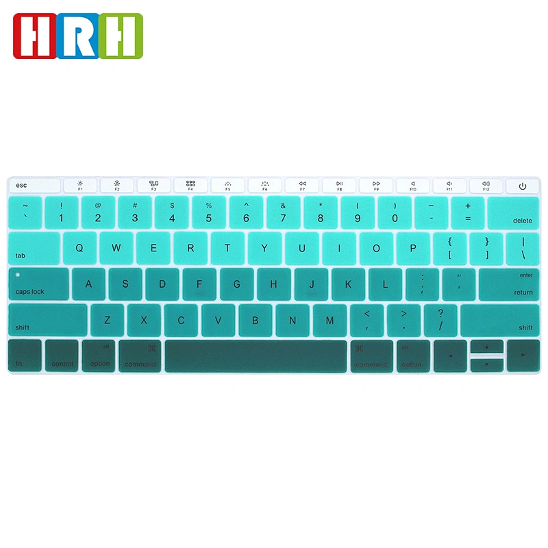 hot sale rainbow custom silicone keyboard cover protector keyboard skins for macbook retina 12 english version