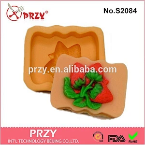 DIY handmade stamp strawberry silicone molds for soap making