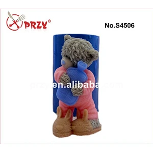 S4506 Teddy Bear silicone mold for soap candles making, silicone bear soap mold,animal mold for soap