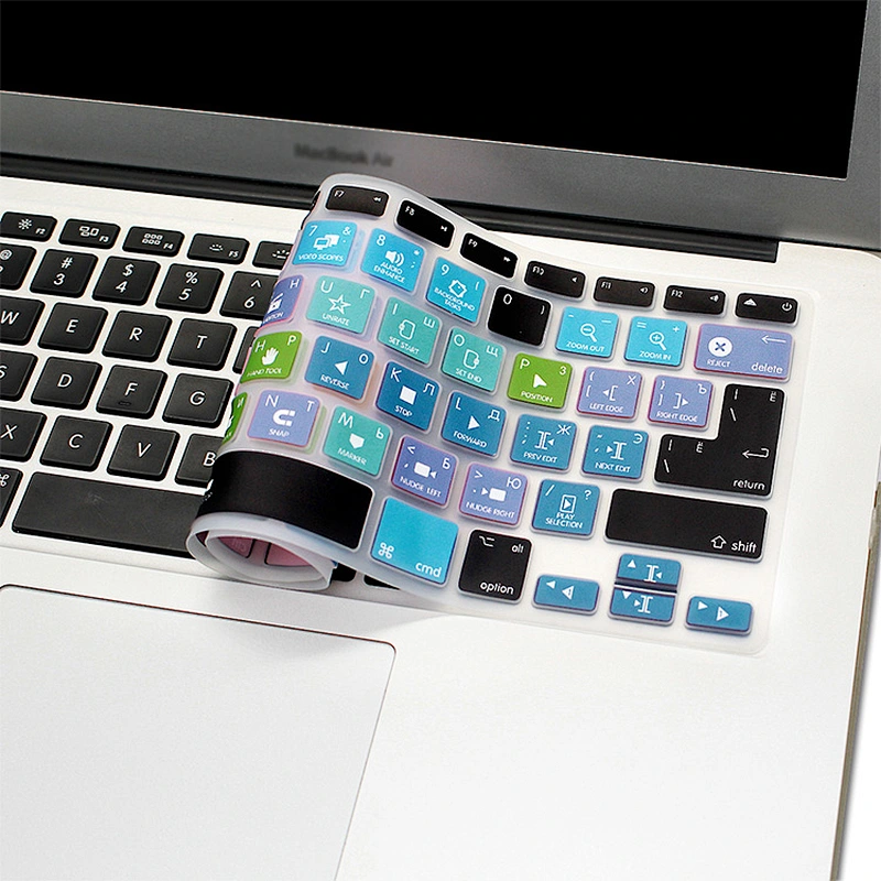 China Factory Dust-proof Final Cut Pro X Functional Silicone Russian Laptop Keyboard Protective Film For Macbook Air Skin