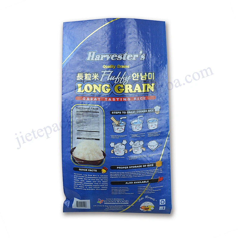 Customized 25kg pp woven organic basmatic rice packing bag