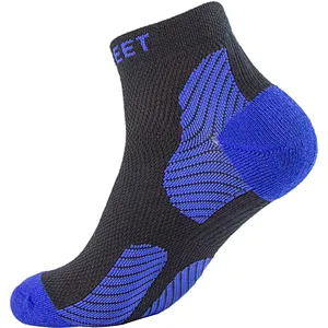 Fashion Custom Design Cotton Half Short Over Ankle Free Terry Jacquard Sports Socks for Running Cycling